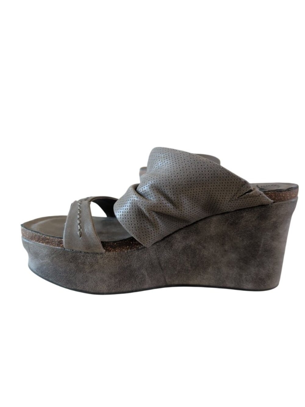 OTBT Balance Wedge Womens Sandals Size 7M Gray Taupe Platform Slip On Open Toe - Picture 7 of 16
